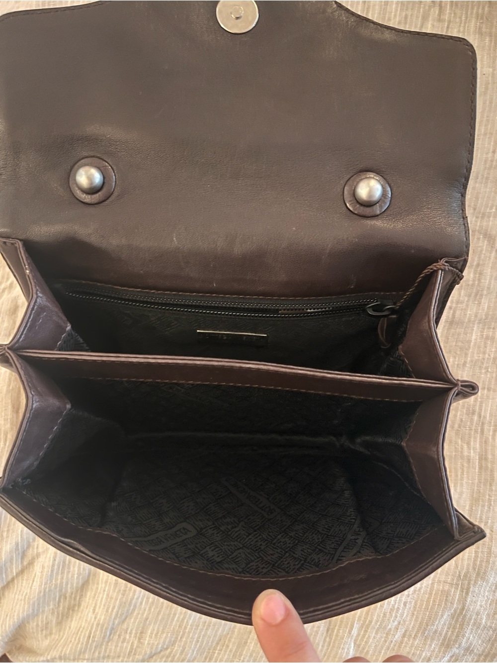 Bottega Veneta Dark Brown Intrecciato Top Handle Bag with Tortoiseshell Handle - Picture 3 of 6